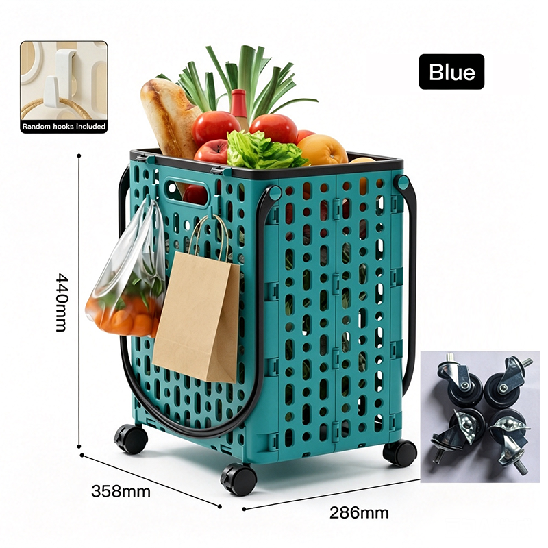 Foldable Shopping Cart with 360 Degree Swivel Wheels