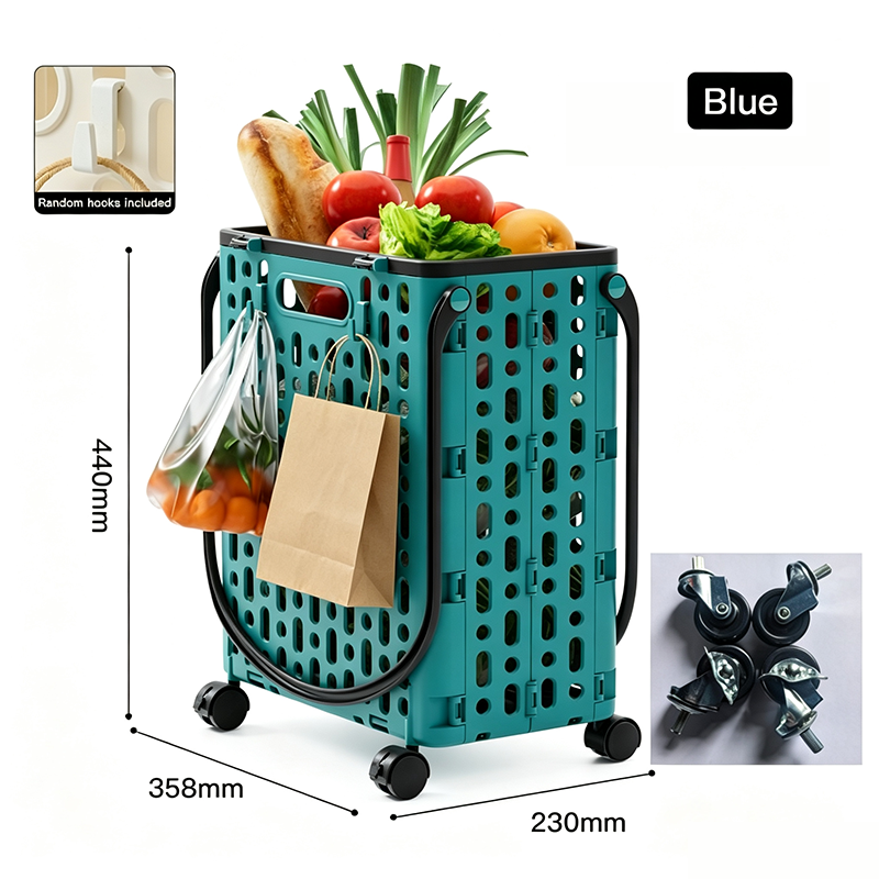 Foldable Shopping Cart with 360 Degree Swivel Wheels