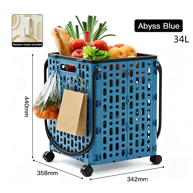 Foldable Shopping Cart with 360 Degree Swivel Wheels