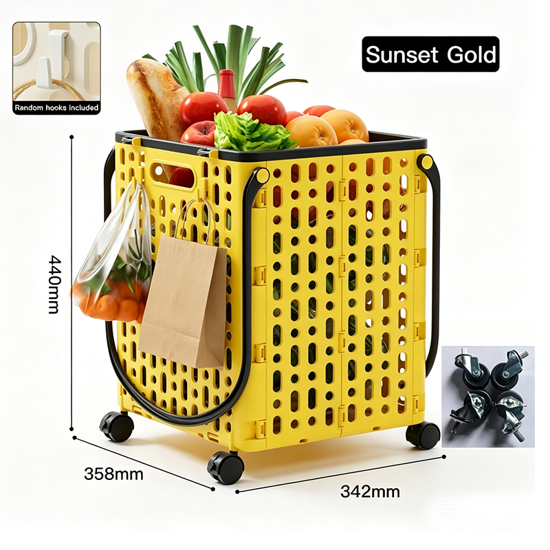 Foldable Shopping Cart with 360 Degree Swivel Wheels