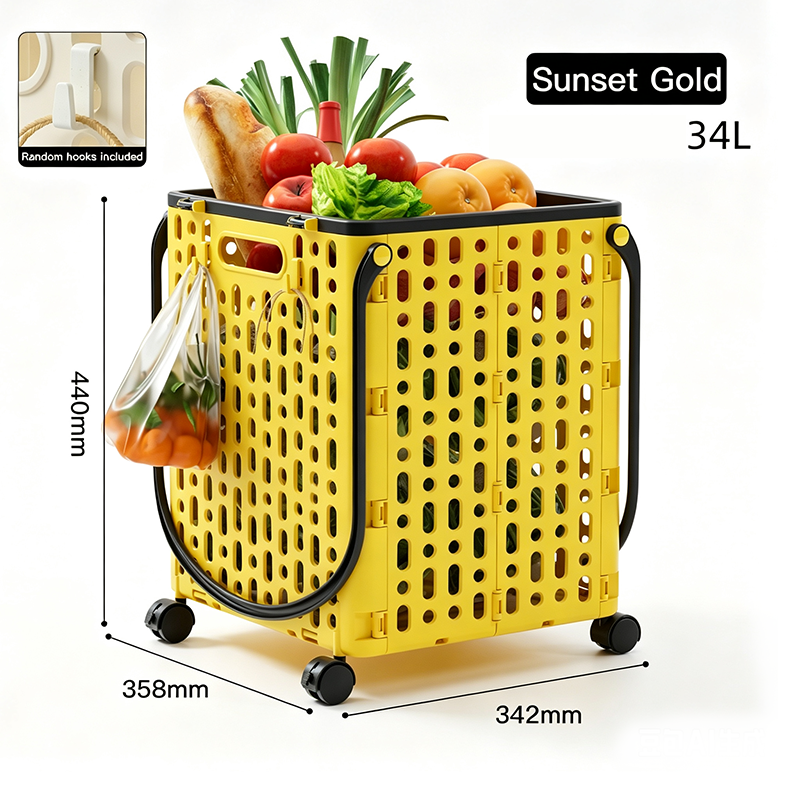 Foldable Shopping Cart with 360 Degree Swivel Wheels