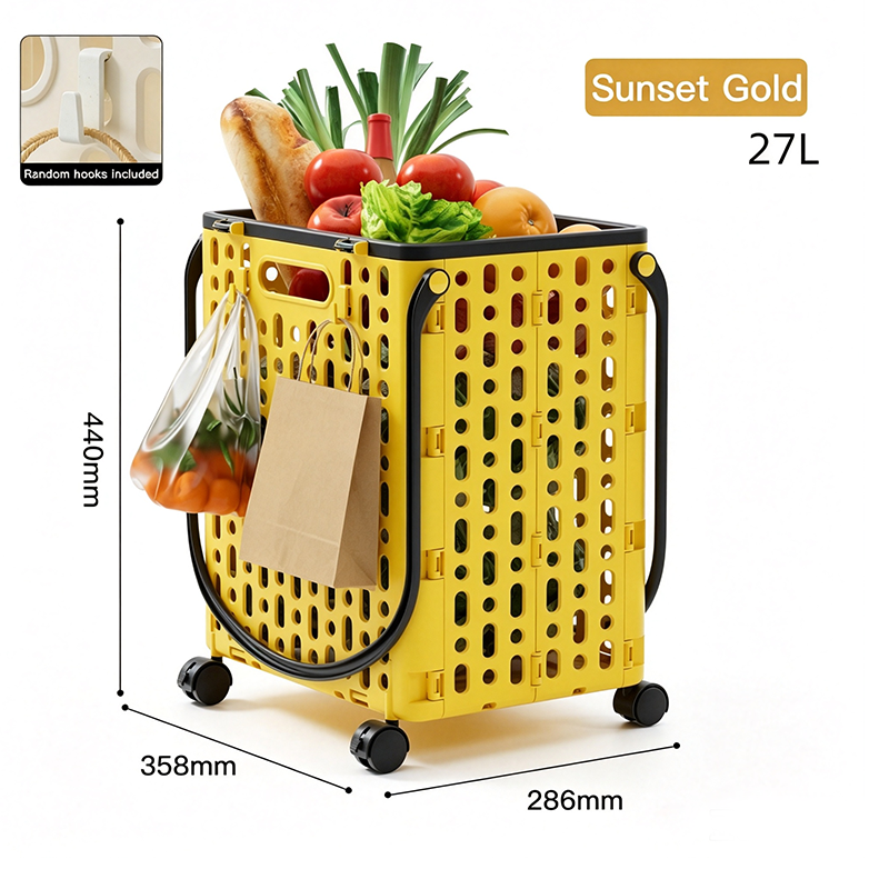 Foldable Shopping Cart with 360 Degree Swivel Wheels