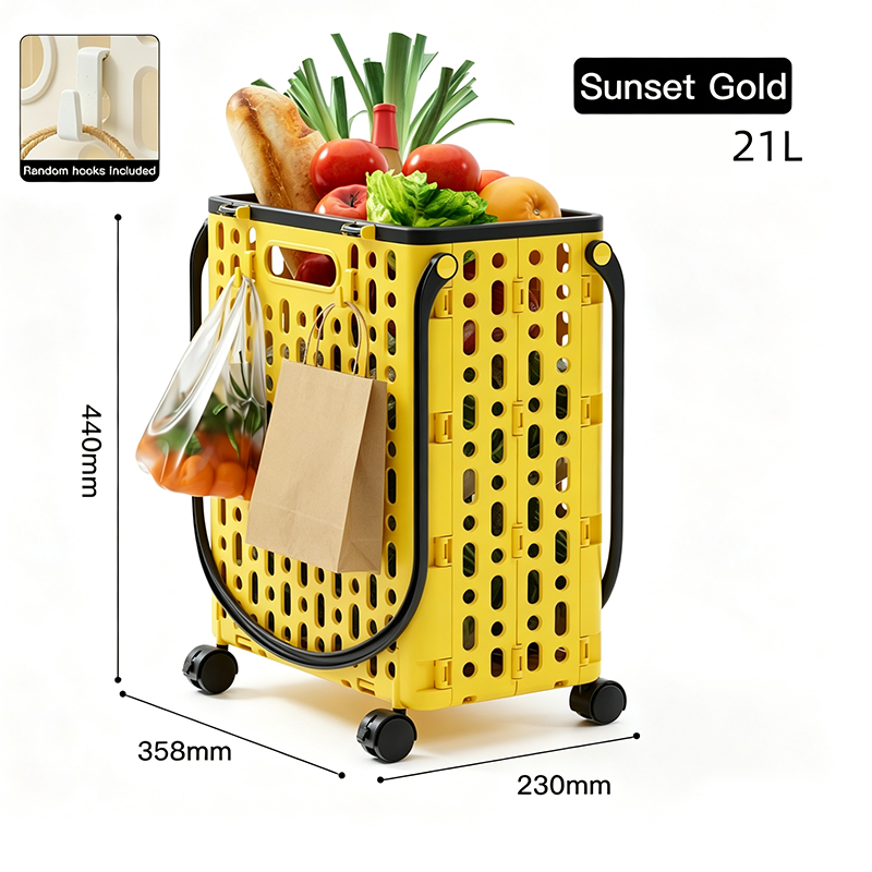 Foldable Shopping Cart with 360 Degree Swivel Wheels