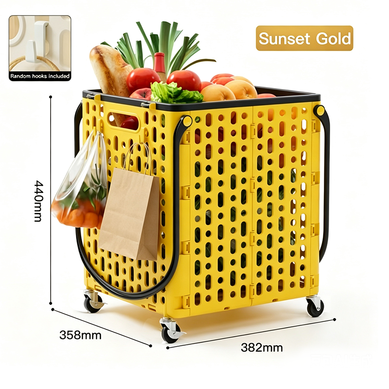 Foldable Shopping Cart with 360 Degree Swivel Wheels