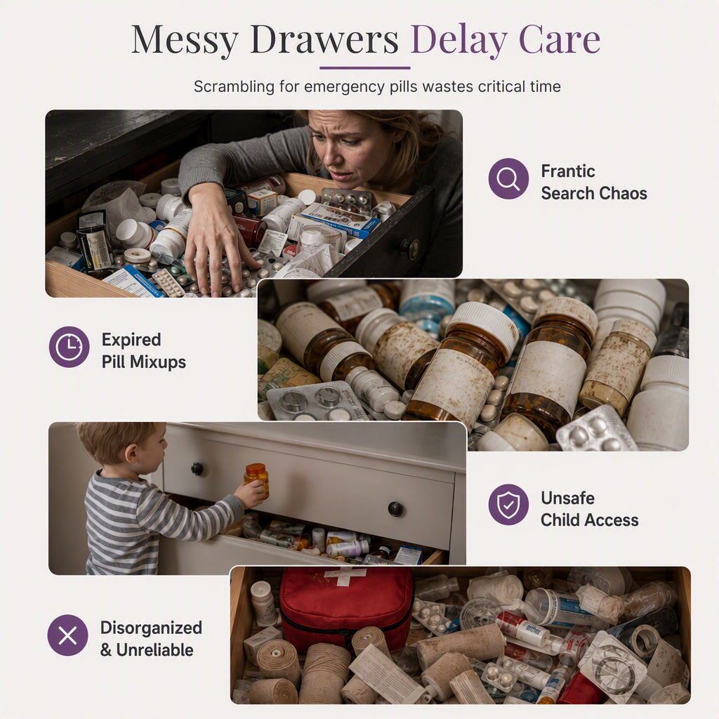 Large Plastic Medicine Storage Box with Multi-Layer Divided Compartments Portable Family Emergency First Aid Organizer Box