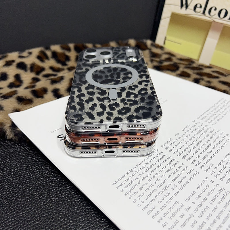 Magnetic Leopard Print Phone Case