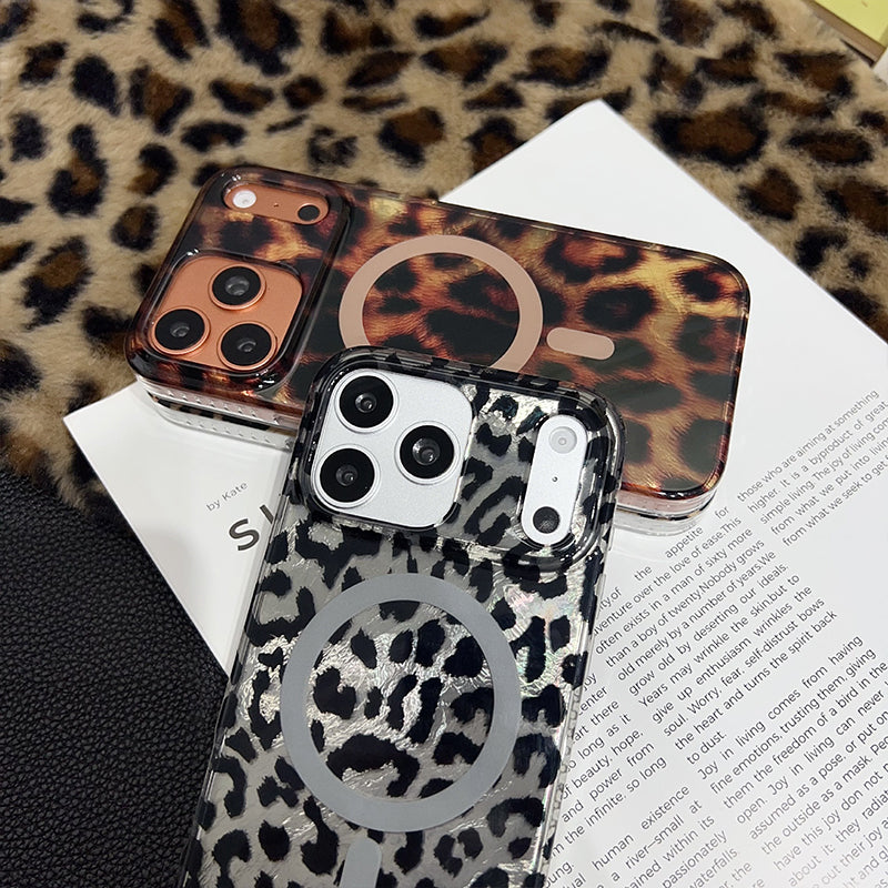 Magnetic Leopard Print Phone Case
