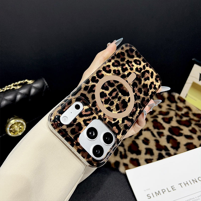 Magnetic Leopard Print Phone Case