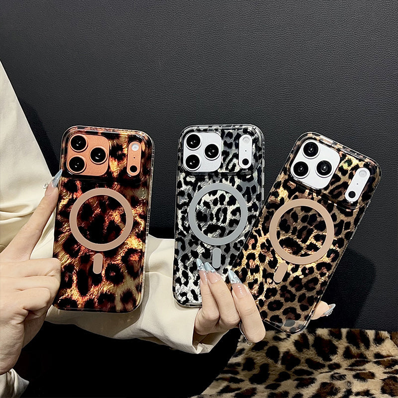 Magnetic Leopard Print Phone Case