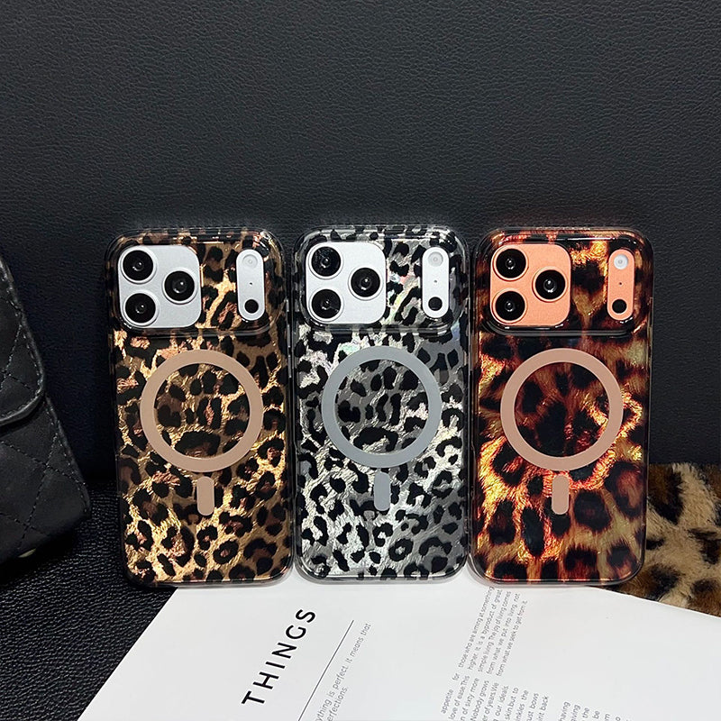 Magnetic Leopard Print Phone Case