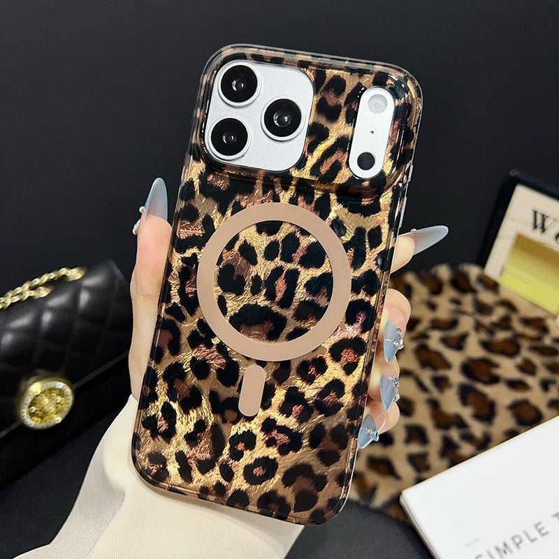 Magnetic Leopard Print Phone Case