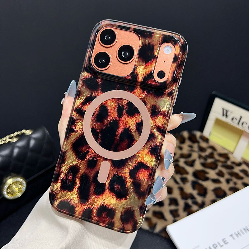 Magnetic Leopard Print Phone Case