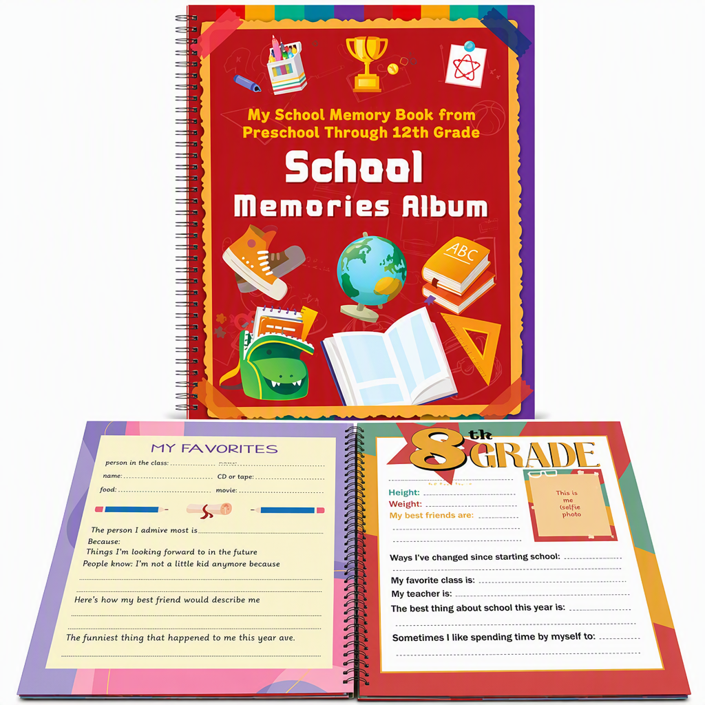 ⏳🔥LIMITED-TIME 50% OFF! ⏰School Memory Book Keepsake Journal Notebook for Students📓🎓