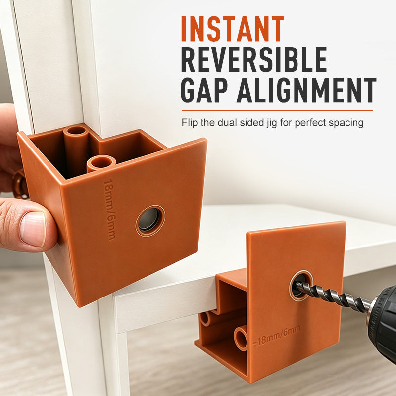 📢📢50% OFF !! ⏰3-In-1 Carpentry Positioning Tool, Dual-Purpose For 20mm And 23mm, Cabinet Door Stopper, Drilling, Marking And Trimming Tool 🛠️