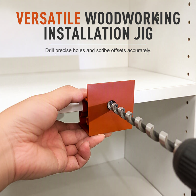 📢📢50% OFF !! ⏰3-In-1 Carpentry Positioning Tool, Dual-Purpose For 20mm And 23mm, Cabinet Door Stopper, Drilling, Marking And Trimming Tool 🛠️