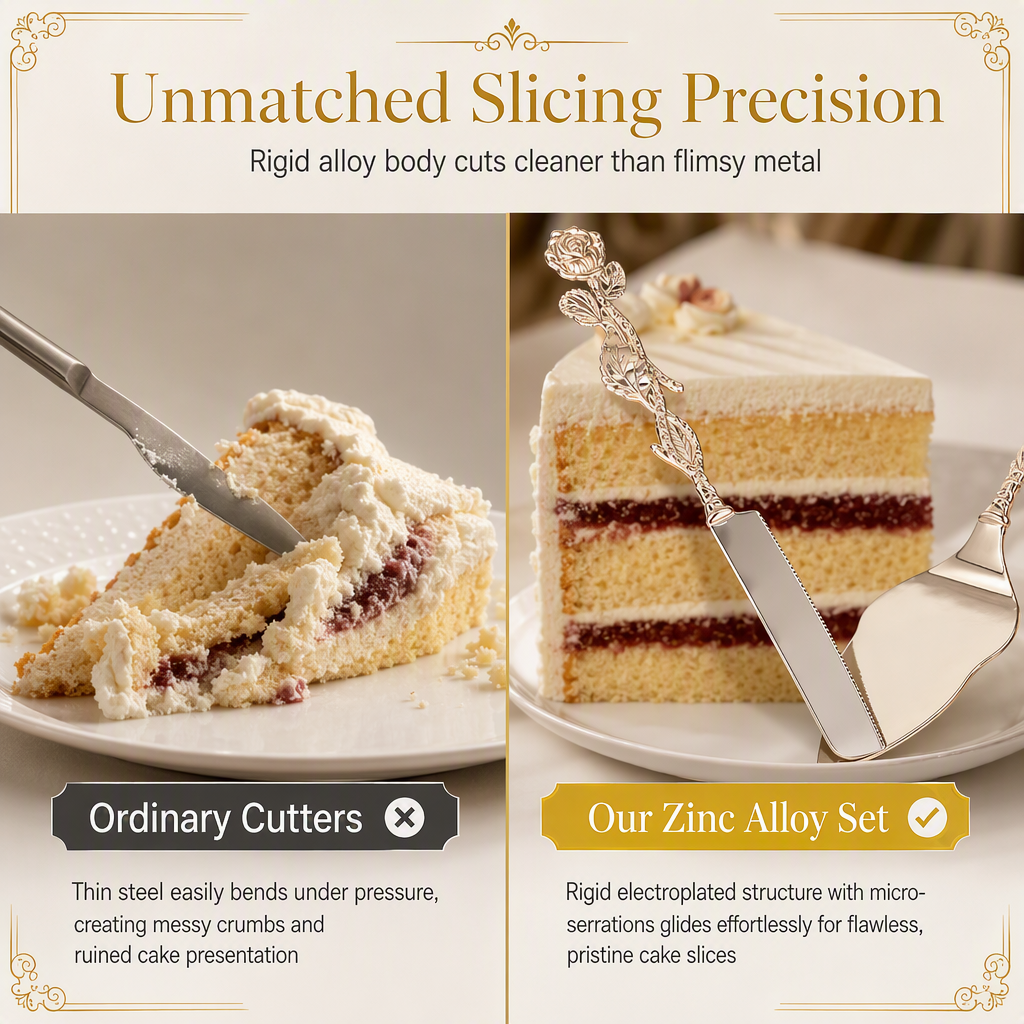 🌸 50% OFF NOW! 🌸Exquisite Metal Alloy Cake Knife and Server Set