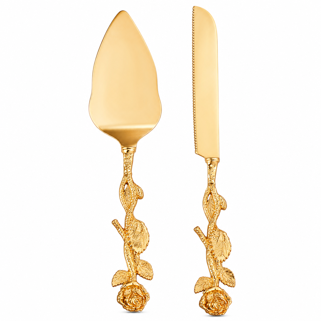 🌸 50% OFF NOW! 🌸Exquisite Metal Alloy Cake Knife and Server Set