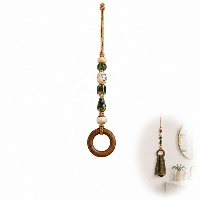 🎉 2026 Sale — Over 25,000 Sold!🏠Decorative Beaded Towel Hanger with Wooden Ring