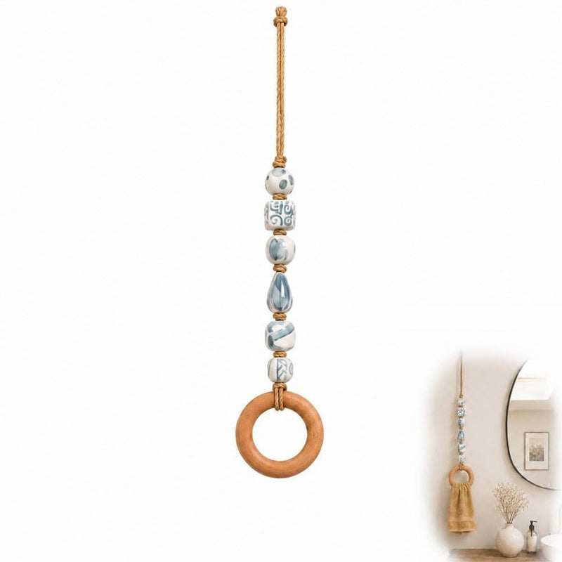 🎉 2026 Sale — Over 25,000 Sold!🏠Decorative Beaded Towel Hanger with Wooden Ring
