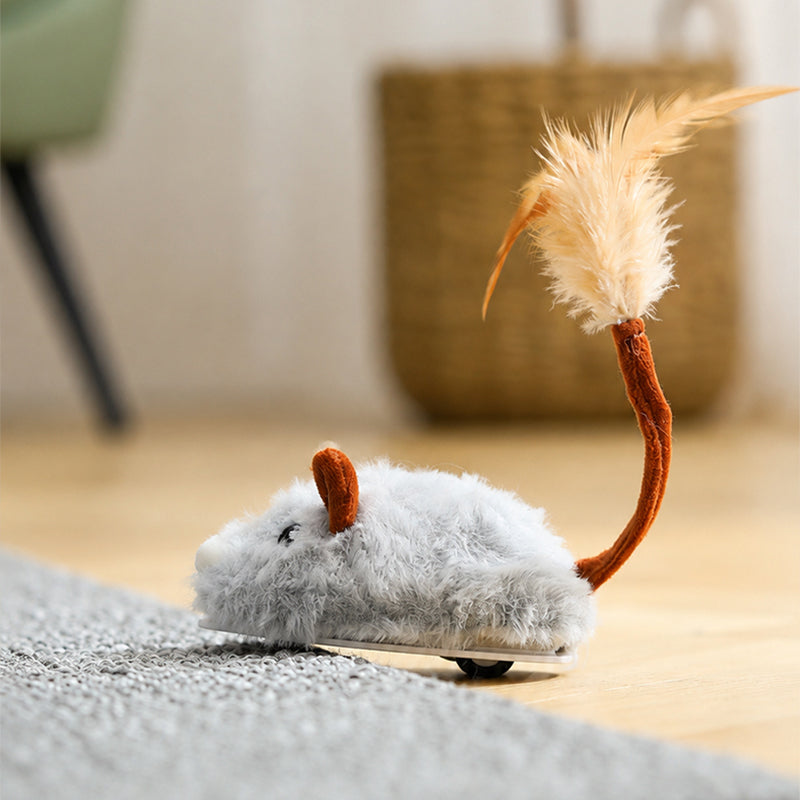 🐱 50% OFF! ✨ Smart Electric Cat Toy Mouse – Obstacle Avoidance, Realistic Plush Design & Type-C Rechargeable – Low-Noise 360° Movement for Endless Play 🐭