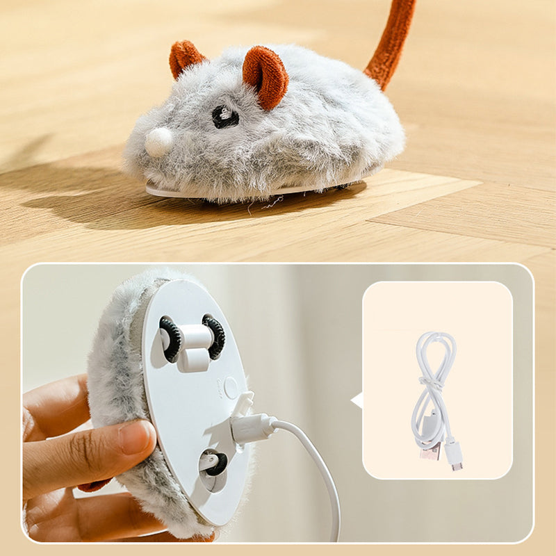 🐱 50% OFF! ✨ Smart Electric Cat Toy Mouse – Obstacle Avoidance, Realistic Plush Design & Type-C Rechargeable – Low-Noise 360° Movement for Endless Play 🐭