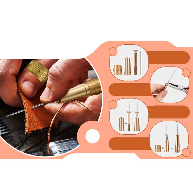 ✨ 5PCS Leather Sewing Awl Kit – High-Strength Steel & Copper Handle