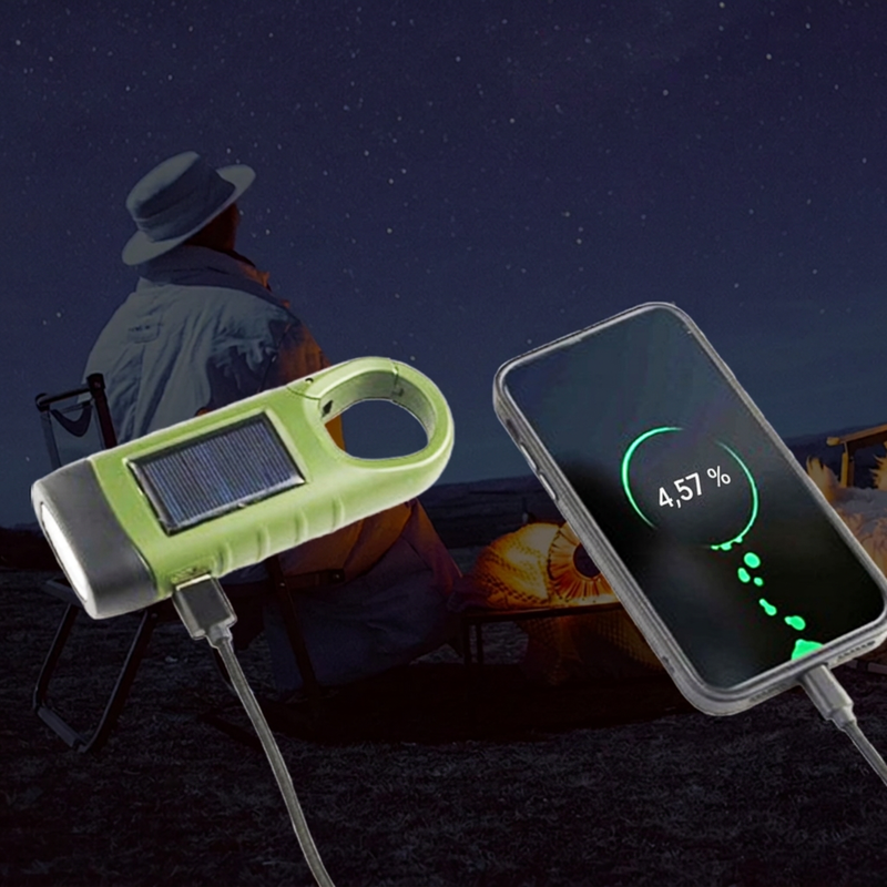 Outdoor Emergency Lamp (Hand Crank + Solar + USB Charging)
