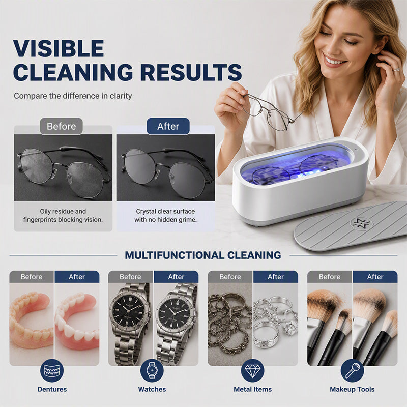 ⏳Time-Limited Special⏰Ultrasonic Cleaner — Sonic Cavitation, 300ml, Cordless & Rechargeable