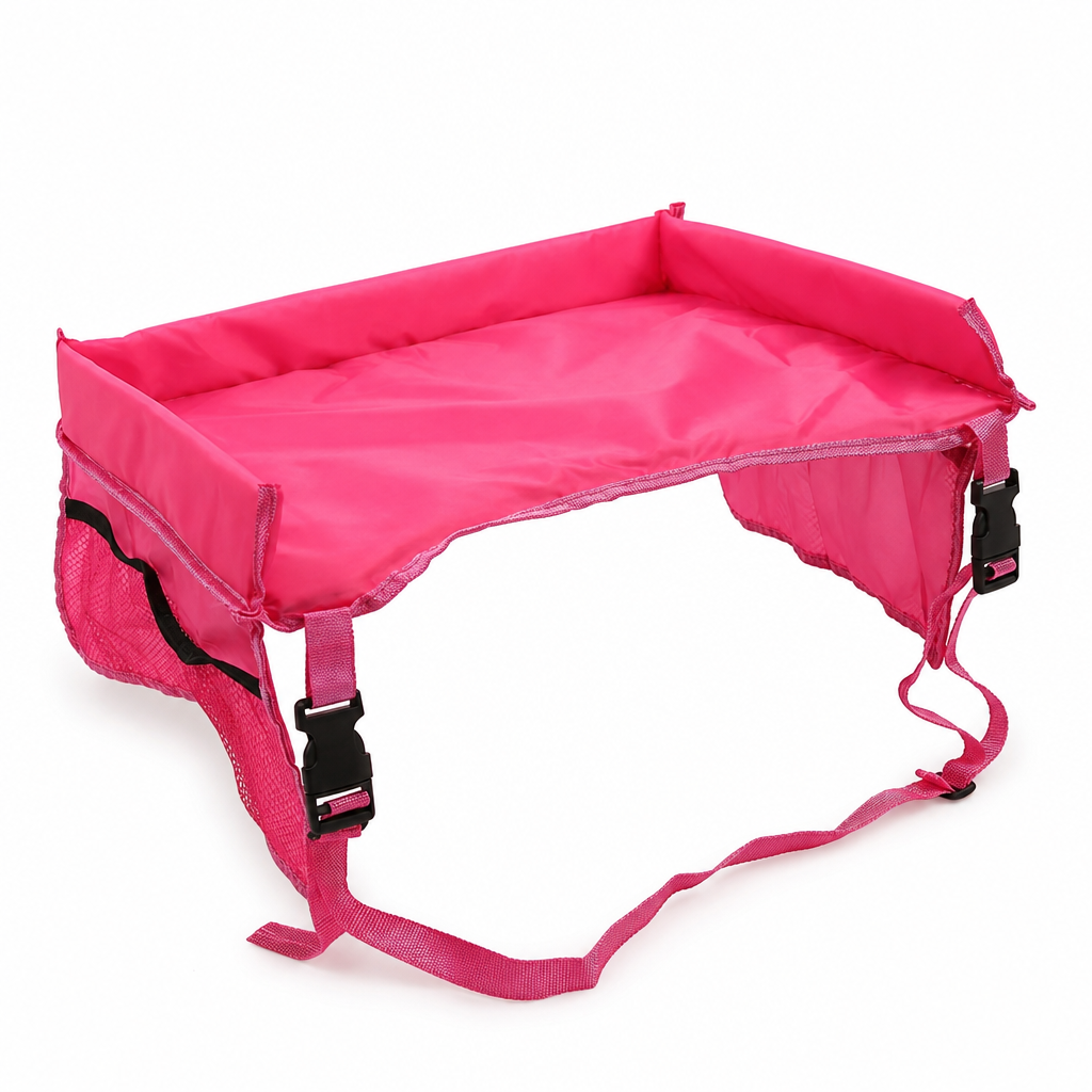 Kids Car Seat Travel Tray Activity Desk with Lap Drawing Board and Baby Stroller Backseat Hanging Storage Organizer Bag