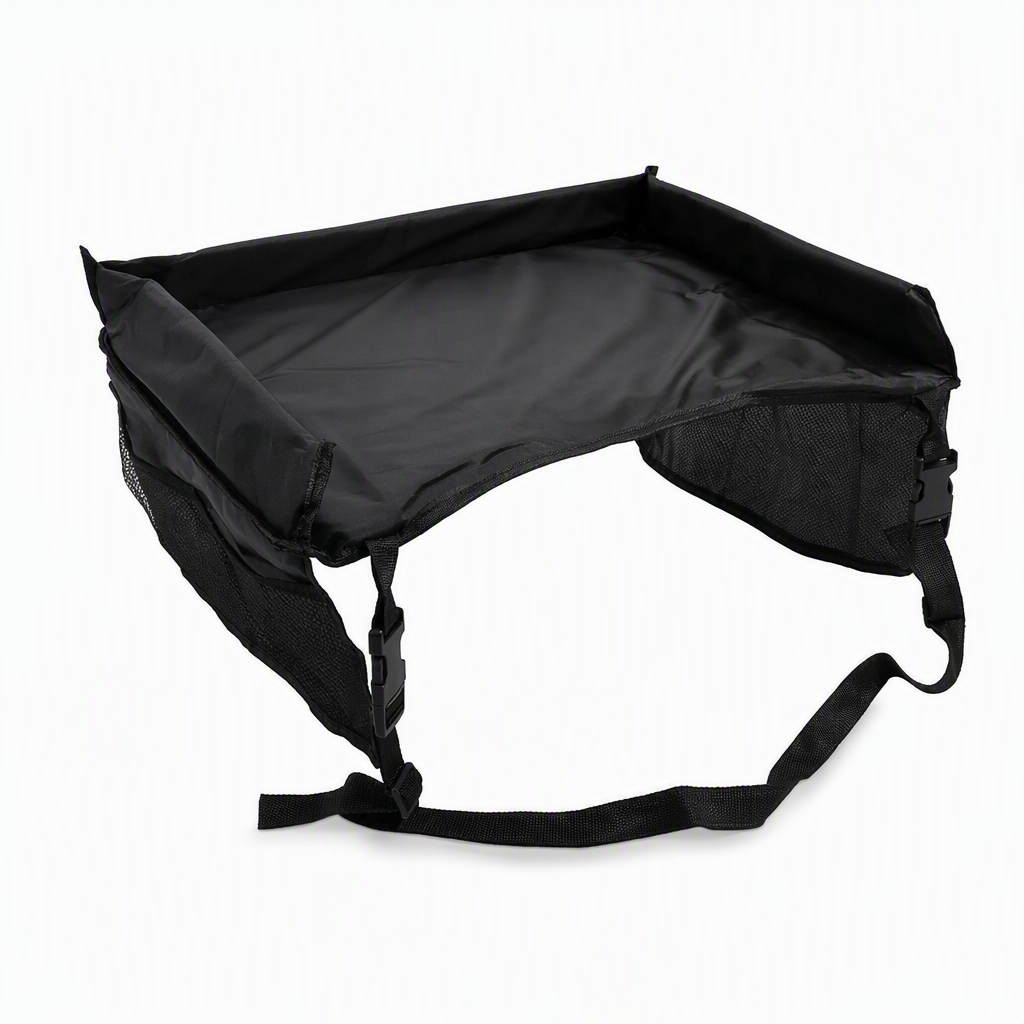 Kids Car Seat Travel Tray Activity Desk with Lap Drawing Board and Baby Stroller Backseat Hanging Storage Organizer Bag