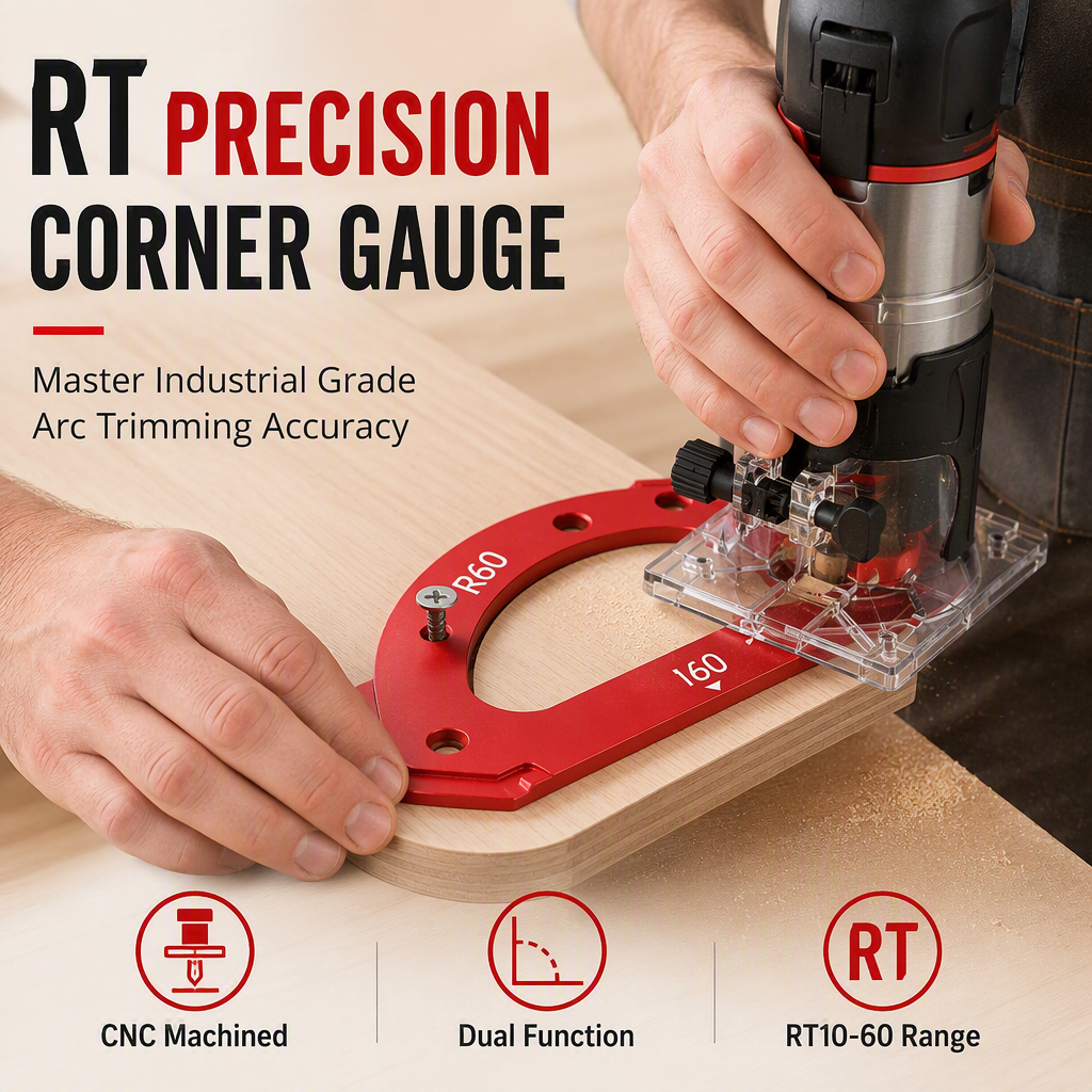🔧 Save 50%!  R-Angle Router Template – Rounded corners & woodworking finish ✨