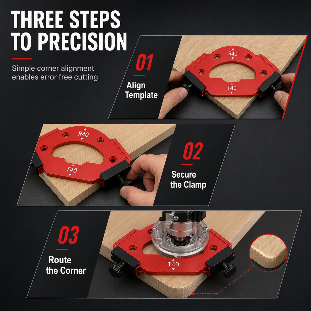 🔧 Save 50%!  R-Angle Router Template – Rounded corners & woodworking finish ✨