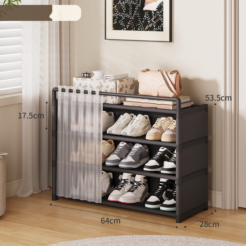 👟 Dustproof Shoe Rack: 360° Protection, Removable Shelves, Dual Drawers, Compact Vertical Design