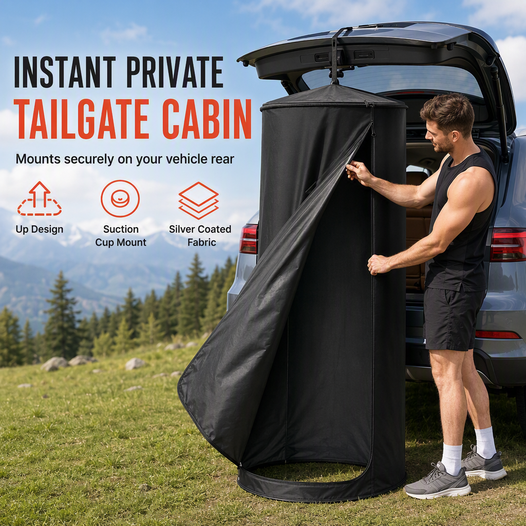 🎁2026 New Arrivals 50% OFF💥Portable Quick Opening Car Rear Shower Tent | Outdoor Camping Single Person Changing Room and Privacy Toilet Tent🚗⛺🚿