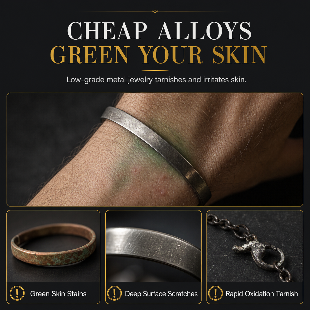 🎁Limited-Time 50% OFF✨18K Vacuum Plated Titanium Steel Bangle, Tarnish-Free Hypoallergenic Bracelet With Engraved Lettering💛