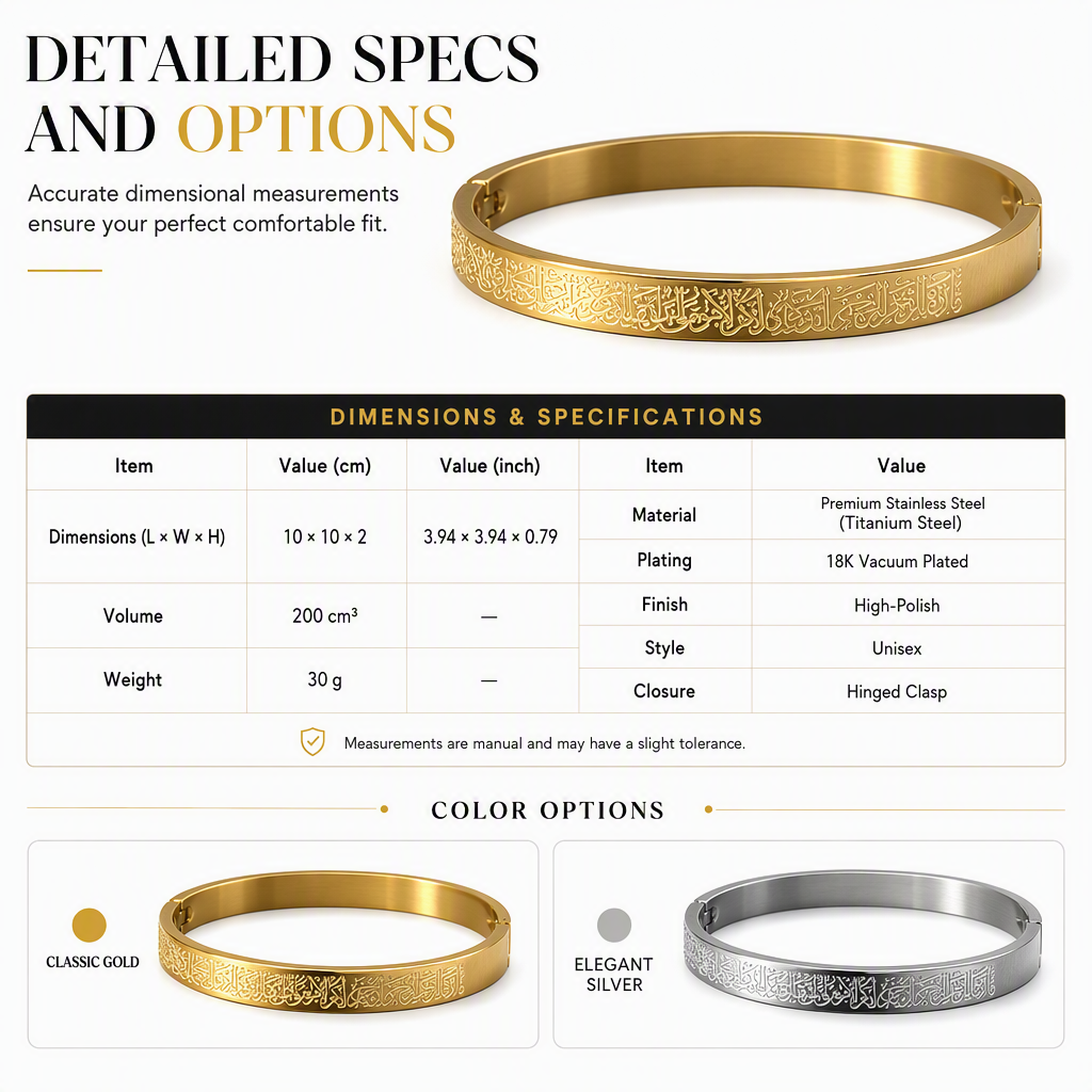 🎁Limited-Time 50% OFF✨18K Vacuum Plated Titanium Steel Bangle, Tarnish-Free Hypoallergenic Bracelet With Engraved Lettering💛
