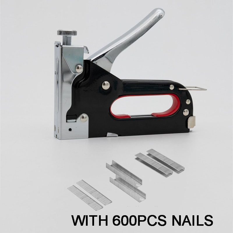 🔨 Manual Staple Nail Gun: 3-in-1, Alloy Steel, Adjustable Pressure, with 600pcs Nails, Shockproof