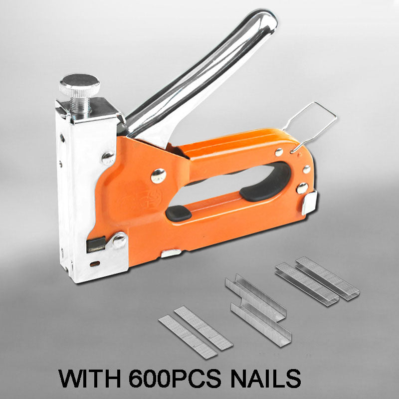 🔨 Manual Staple Nail Gun: 3-in-1, Alloy Steel, Adjustable Pressure, with 600pcs Nails, Shockproof