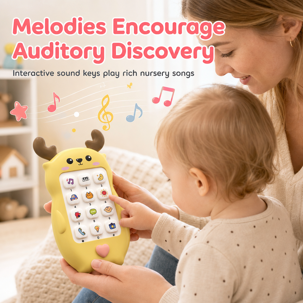 ⏳🔥LIMITED-TIME 50% OFF! ⏰👶Learn & Play: Bilingual Baby Toy Phone With Cartoon Deer – Music, Stories & Early Education For Toddlers📱