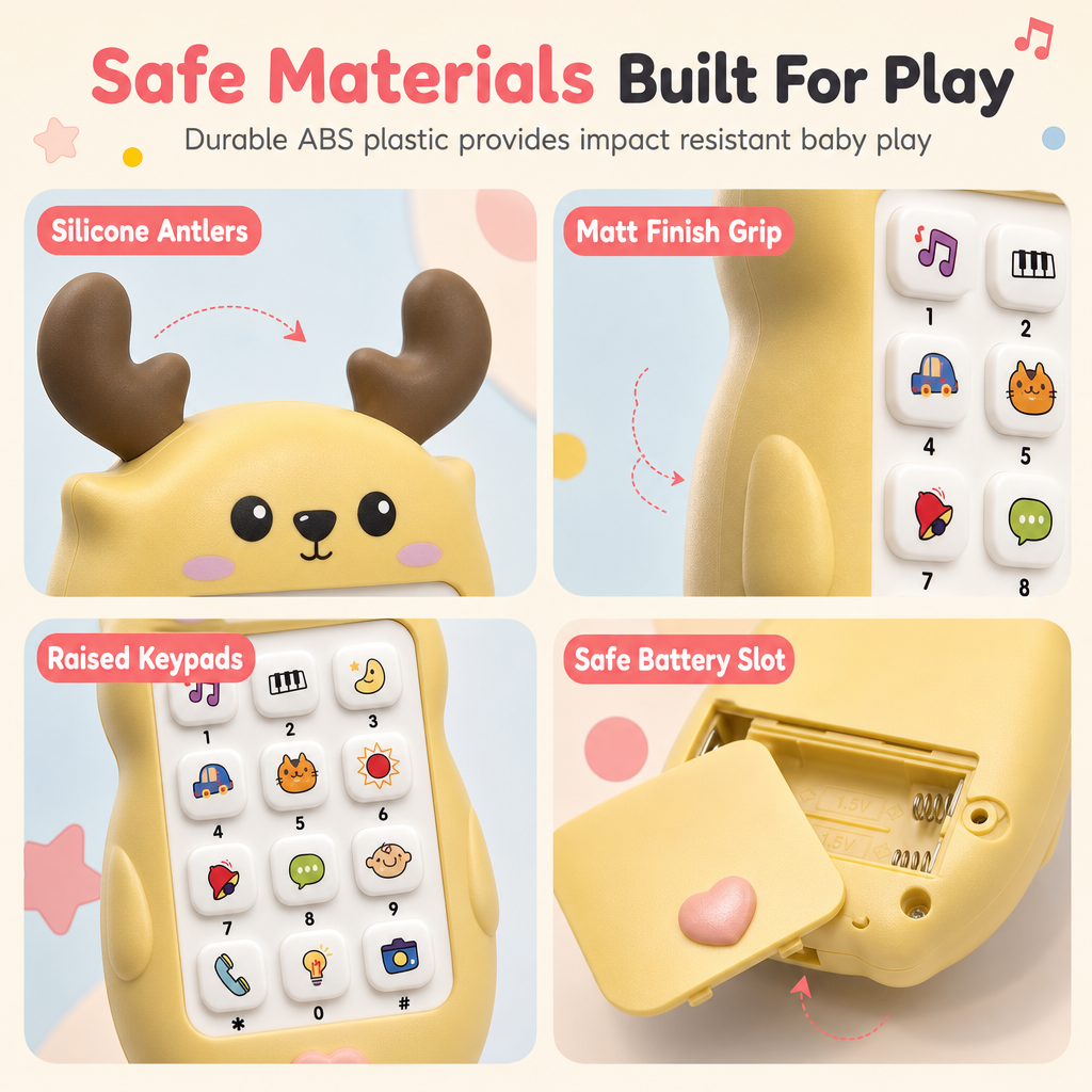 ⏳🔥LIMITED-TIME 50% OFF! ⏰👶Learn & Play: Bilingual Baby Toy Phone With Cartoon Deer – Music, Stories & Early Education For Toddlers📱