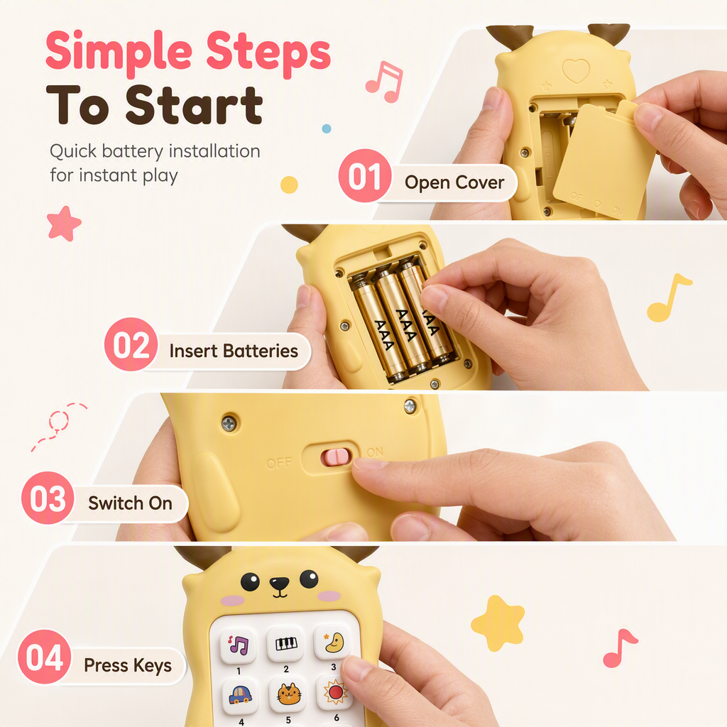 ⏳🔥LIMITED-TIME 50% OFF! ⏰👶Learn & Play: Bilingual Baby Toy Phone With Cartoon Deer – Music, Stories & Early Education For Toddlers📱