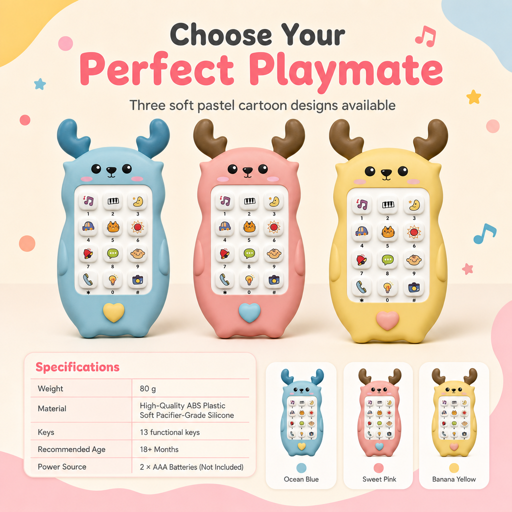 ⏳🔥LIMITED-TIME 50% OFF! ⏰👶Learn & Play: Bilingual Baby Toy Phone With Cartoon Deer – Music, Stories & Early Education For Toddlers📱