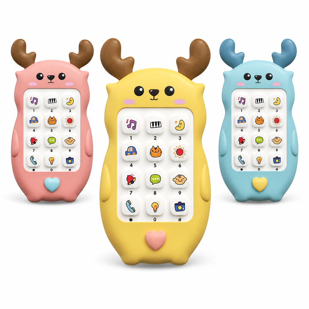 ⏳🔥LIMITED-TIME 50% OFF! ⏰👶Learn & Play: Bilingual Baby Toy Phone With Cartoon Deer – Music, Stories & Early Education For Toddlers📱