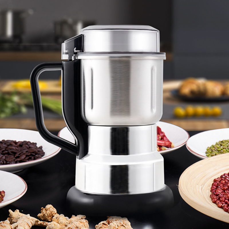⚡ Electric Spice & Coffee Grinder: 4-Leaf Blade, One-Touch Control, Safety Lock, Food-Grade Steel
