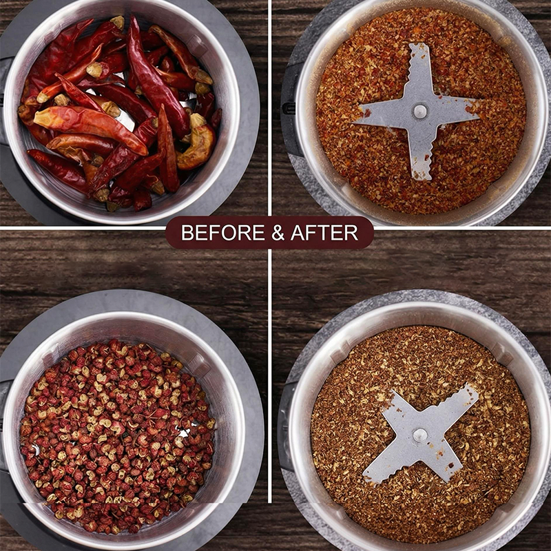 ⚡ Electric Spice & Coffee Grinder: 4-Leaf Blade, One-Touch Control, Safety Lock, Food-Grade Steel