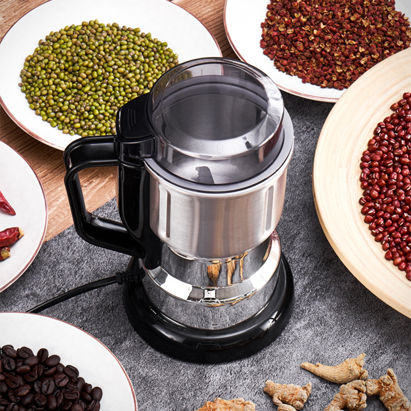 ⚡ Electric Spice & Coffee Grinder: 4-Leaf Blade, One-Touch Control, Safety Lock, Food-Grade Steel