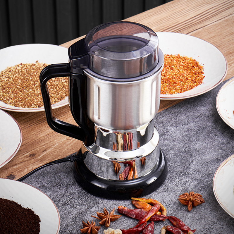 ⚡ Electric Spice & Coffee Grinder: 4-Leaf Blade, One-Touch Control, Safety Lock, Food-Grade Steel