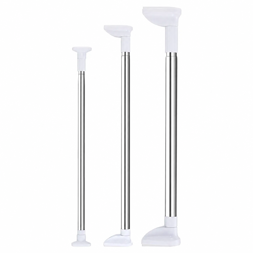 Straight Telescopic Shower Curtain Rod No Drill Adjustable Tension Window Curtain Pole and Clothes Drying Rod for Bathroom