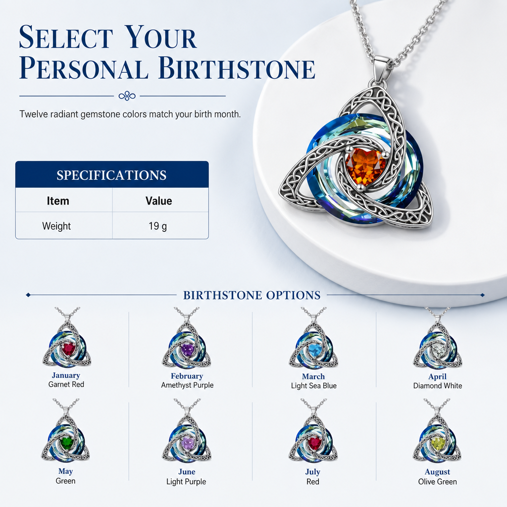 🥳2026 HOT SALE🥳Women's Celtic Knot Birthstone Pendant Necklace