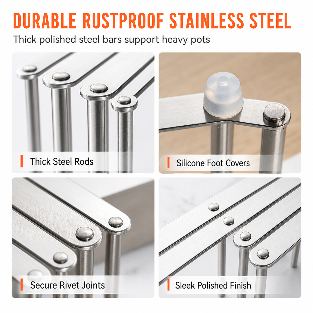 Expandable Stainless Steel Steaming Rack